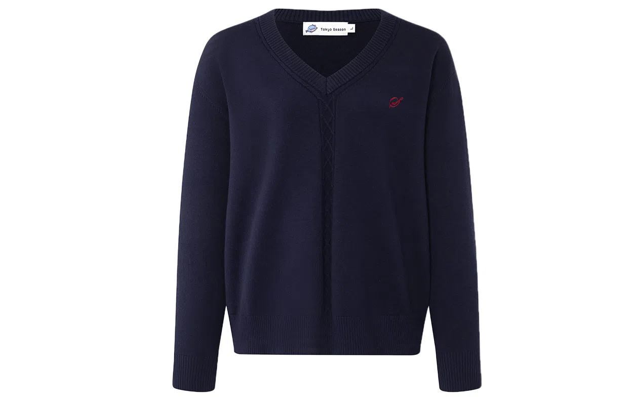 东鲸岁时记 学院风纯色套头休闲舒适百搭毛衣 女款 深海鲸