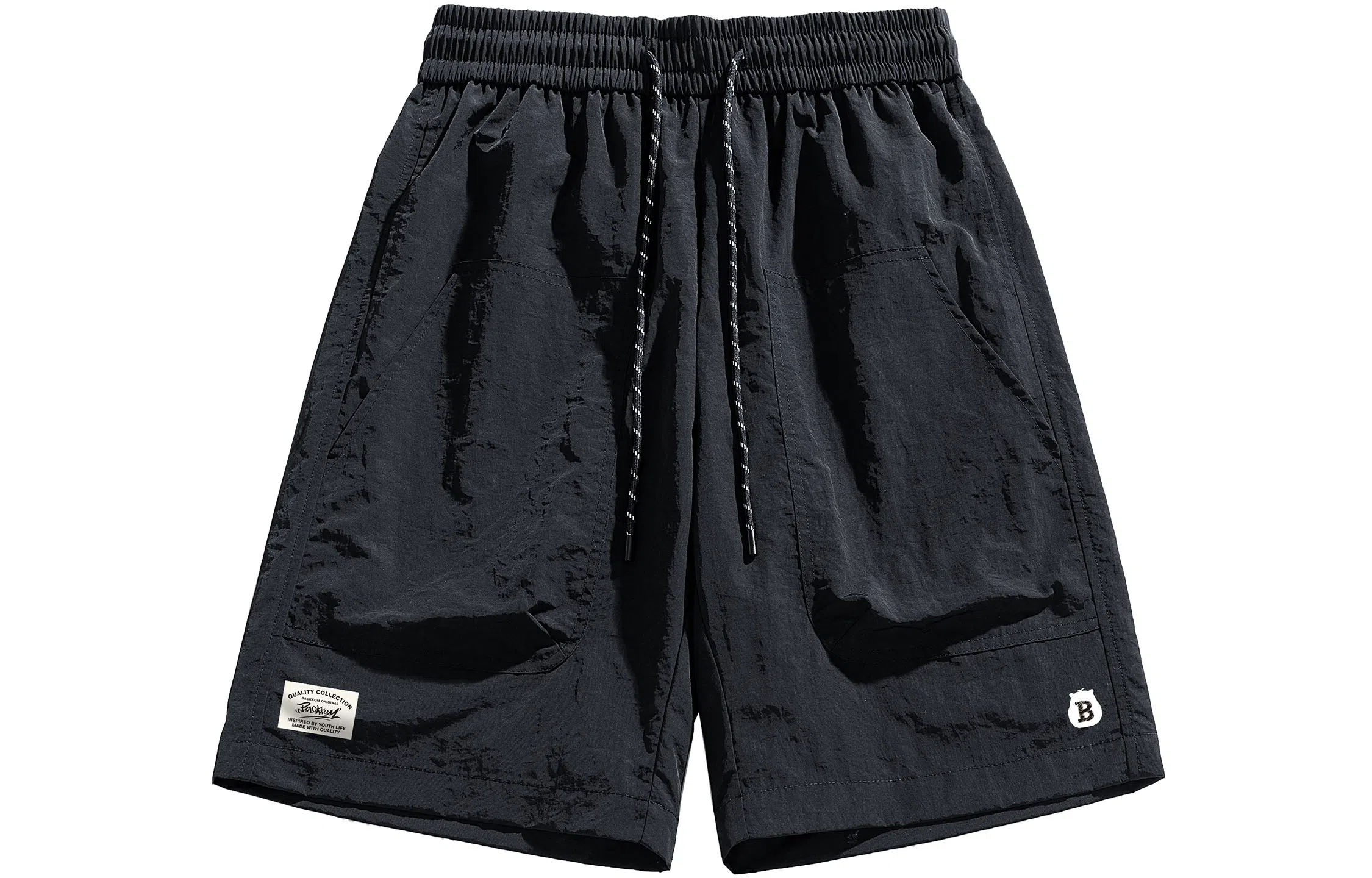 大卫贝肯 美式街头基础款百搭宽松抽绳速干户外工装五分休闲短裤 男女同款