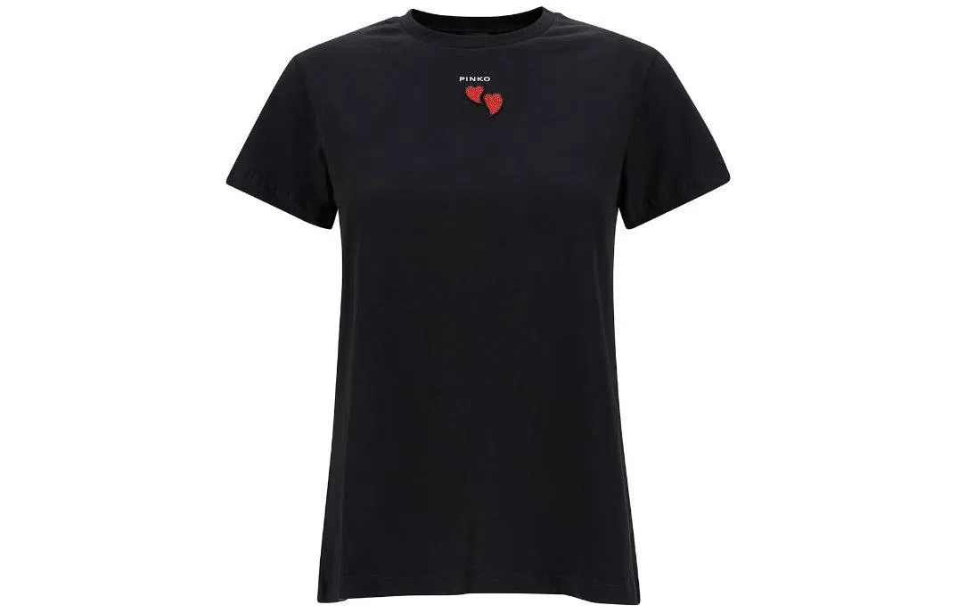 PINKO T-Shirt With Heart Embroidery T