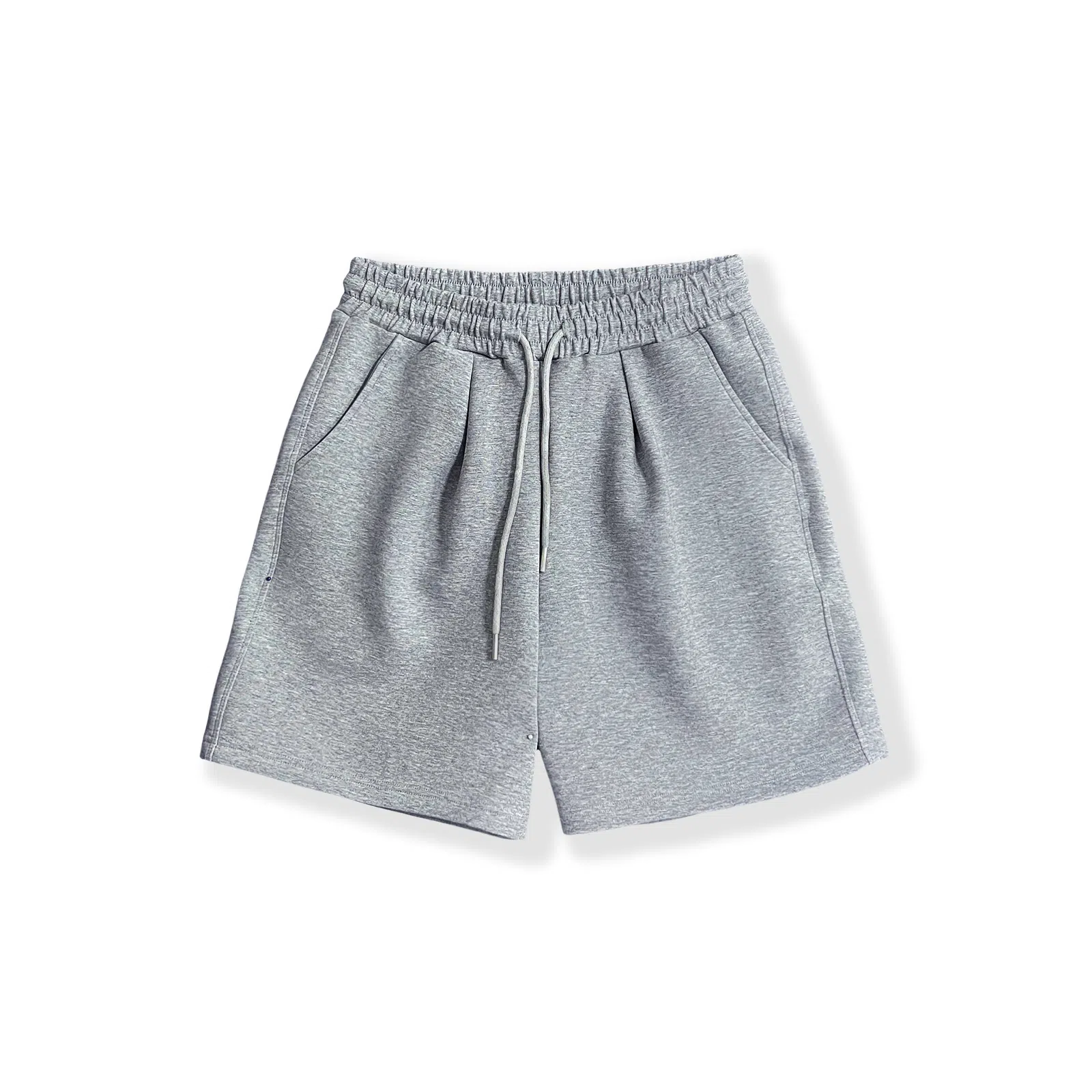 我是大卫 韩版纯色轻薄透气运动五分裤简约垂感宽松休闲短裤 男女同款 灰色