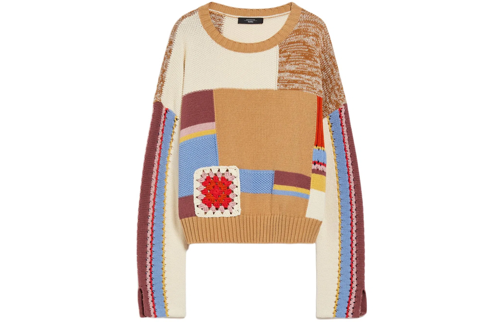 WEEKEND MaxMara Padana Patchwork Cotton Sweater