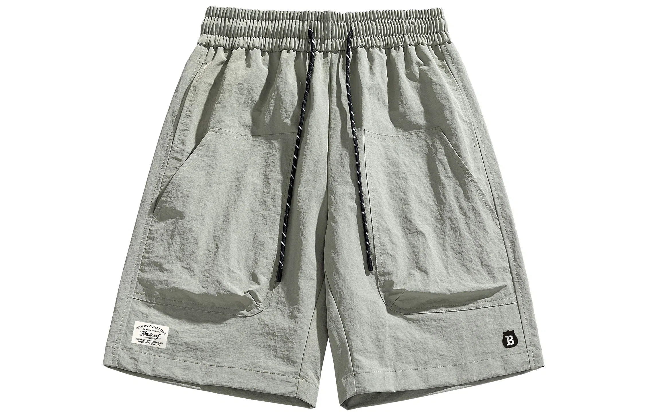 大卫贝肯 美式街头基础款百搭宽松抽绳速干户外工装五分休闲短裤 男女同款