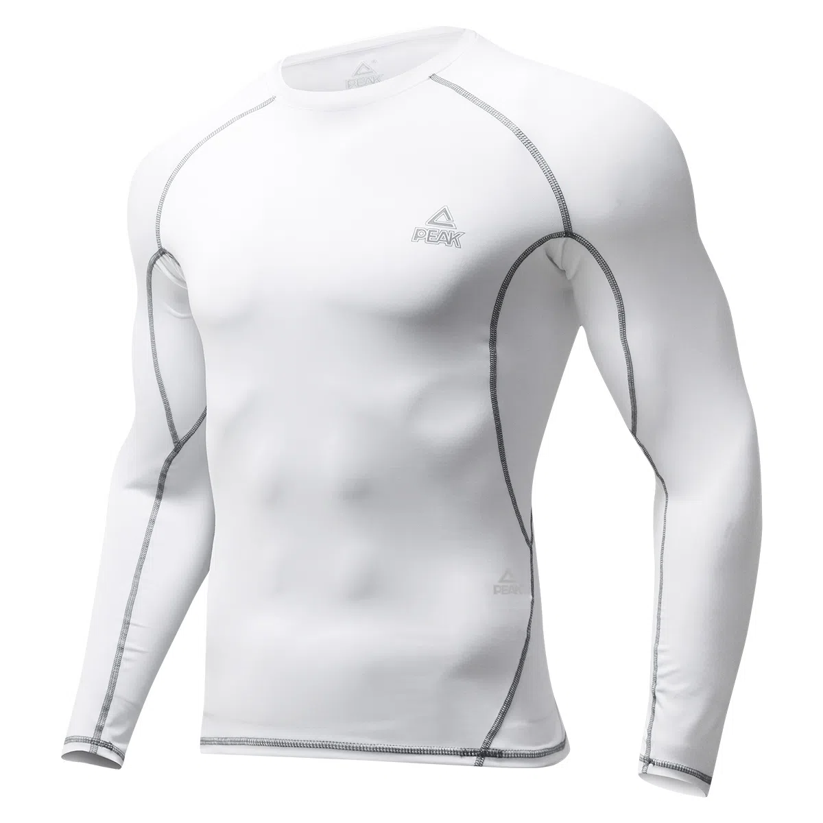 匹克 纯色高弹长袖紧身塑形运动跑步瑜伽骑行训练健身衣 男女同款