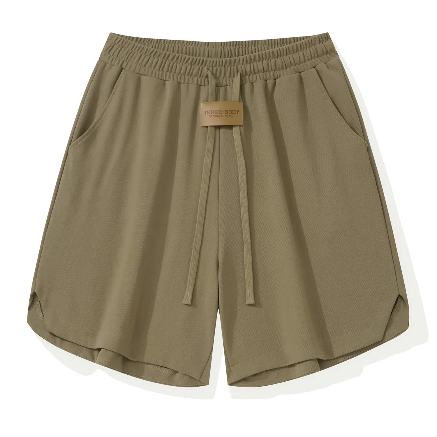 三体 问题系列  简约纯色基础百搭宽松直筒松紧系绳美式复古高街潮牌时尚舒适学生多巴胺个性薄款跑步健身休闲短裤 男女同款