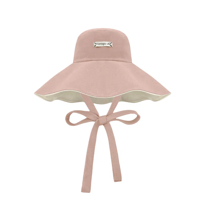 冠辉 夏季法式飘带户外休闲登山显脸小遮阳防紫外线双面遮阳渔夫帽日系休闲简约时尚加宽大帽檐 聚脂钎维 防晒帽 男女同款情侣款