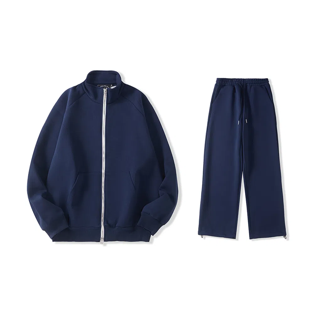 我是大卫 美式重磅双开拉链宽松休闲卫衣套装 男女同款