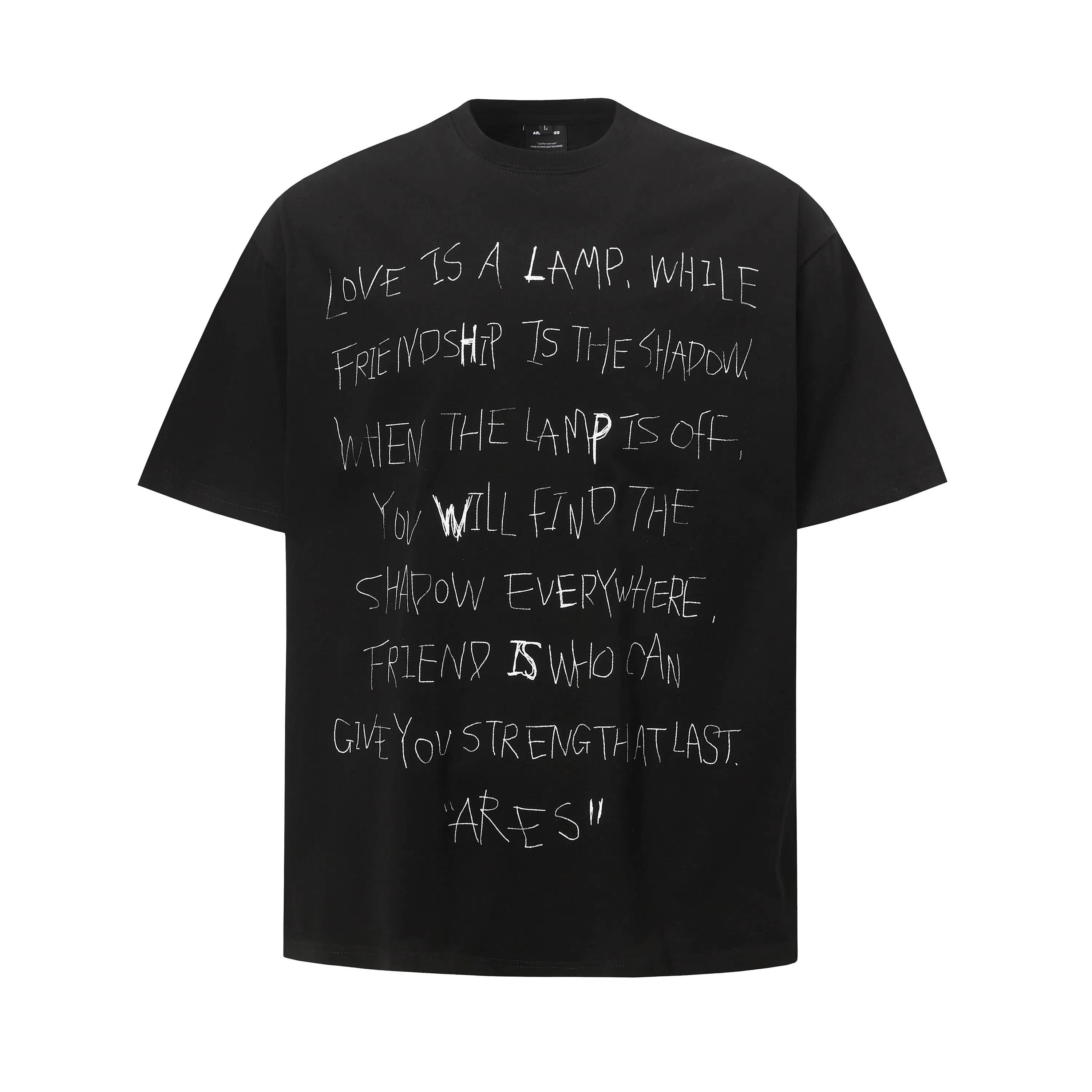 WAYHWEI Retro Street Letter Cotton T-Shirt