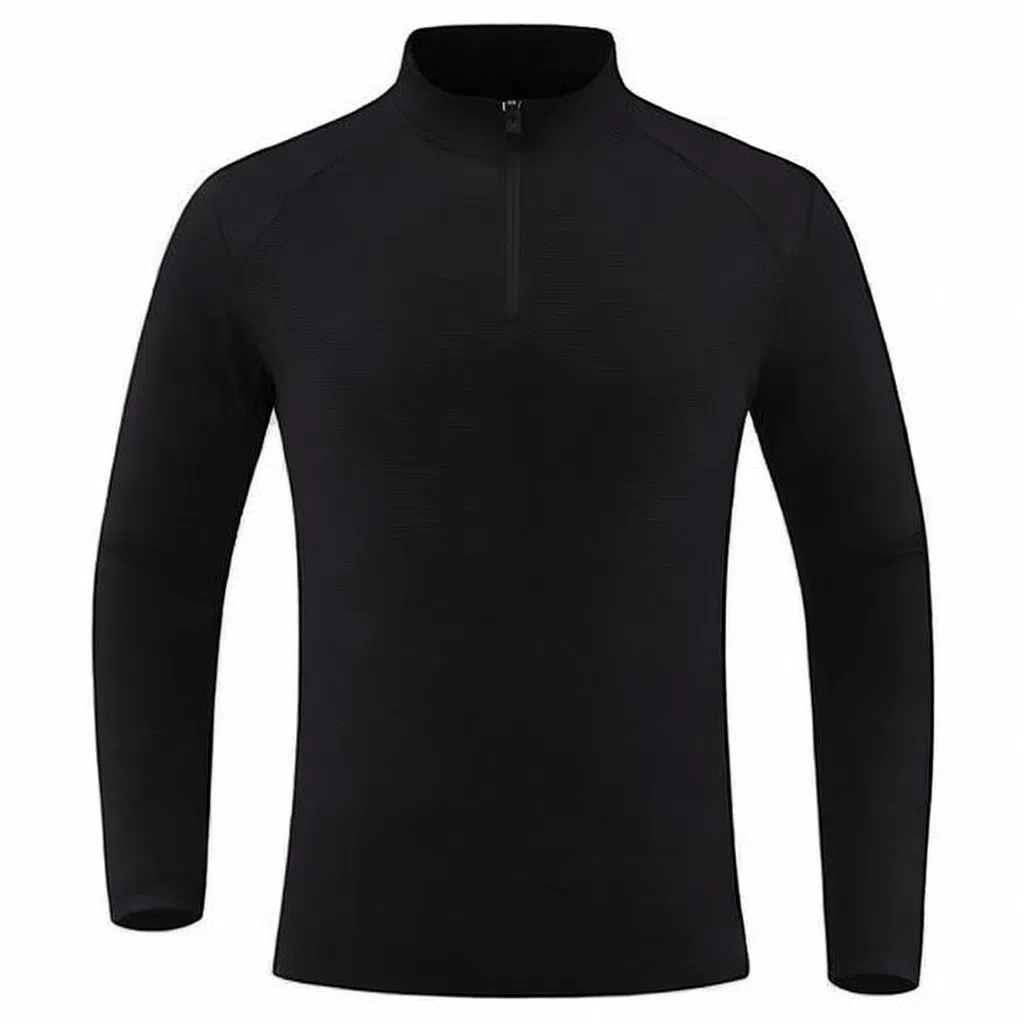 浪莎 户外长袖运动速干立领半拉链健身衣 男款