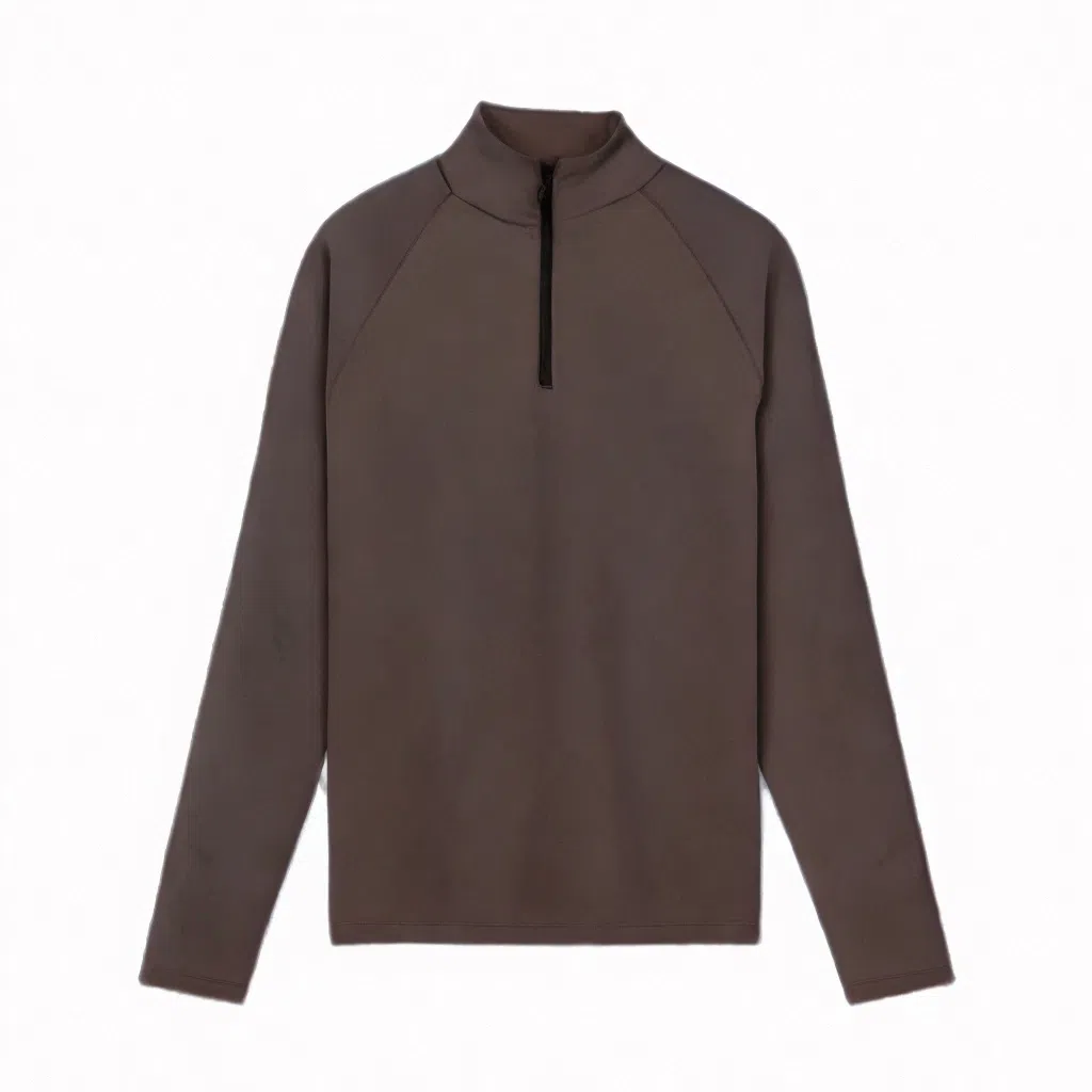 浪莎 高领修身加绒半拉链跑步训练长袖健身衣 男款