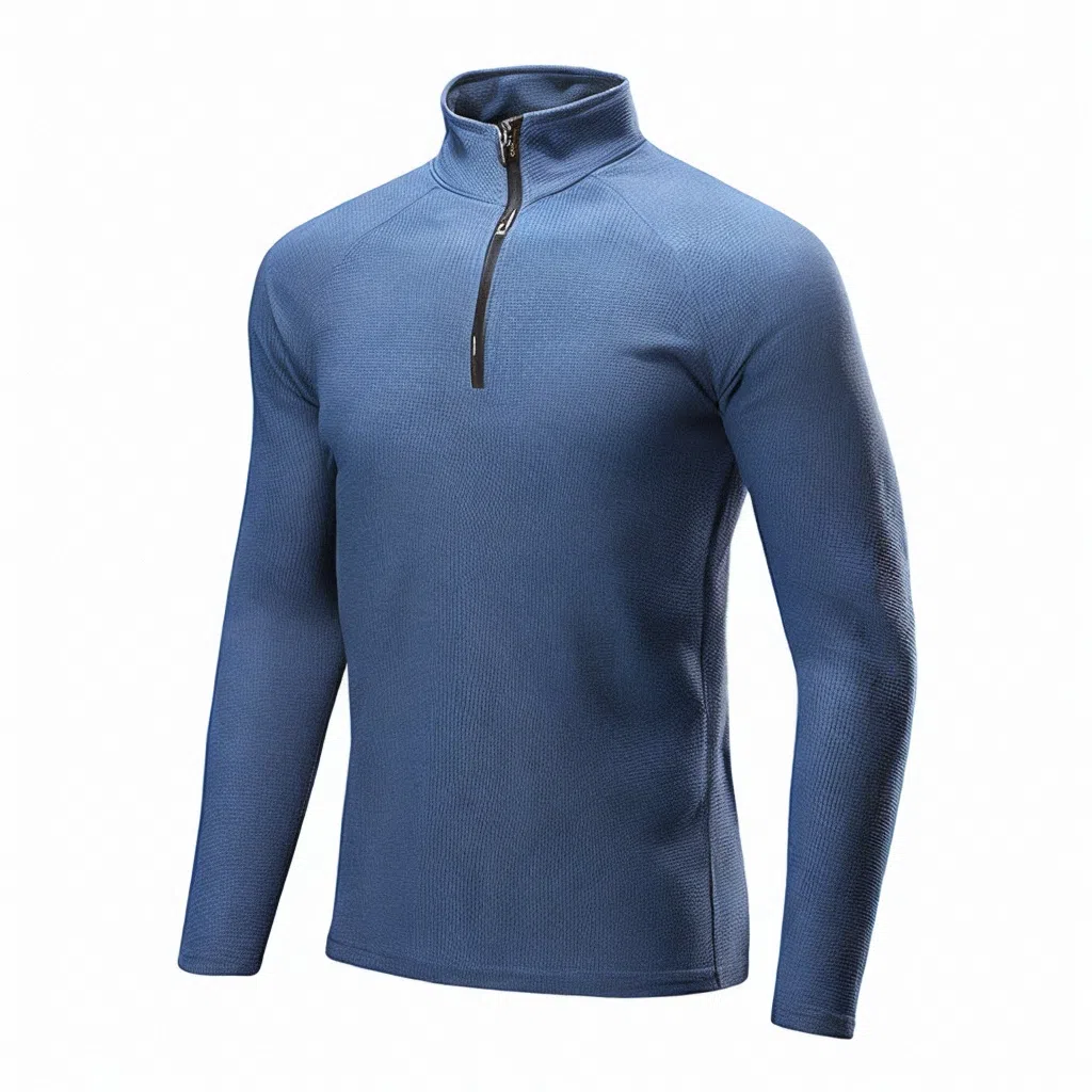 浪莎 速干运动上衣半拉链立领长袖健身衣 男款