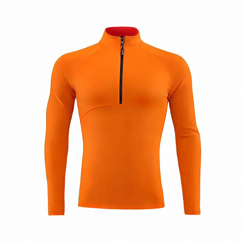 浪莎 户外运动长袖半拉链立领跑步健身衣 男款