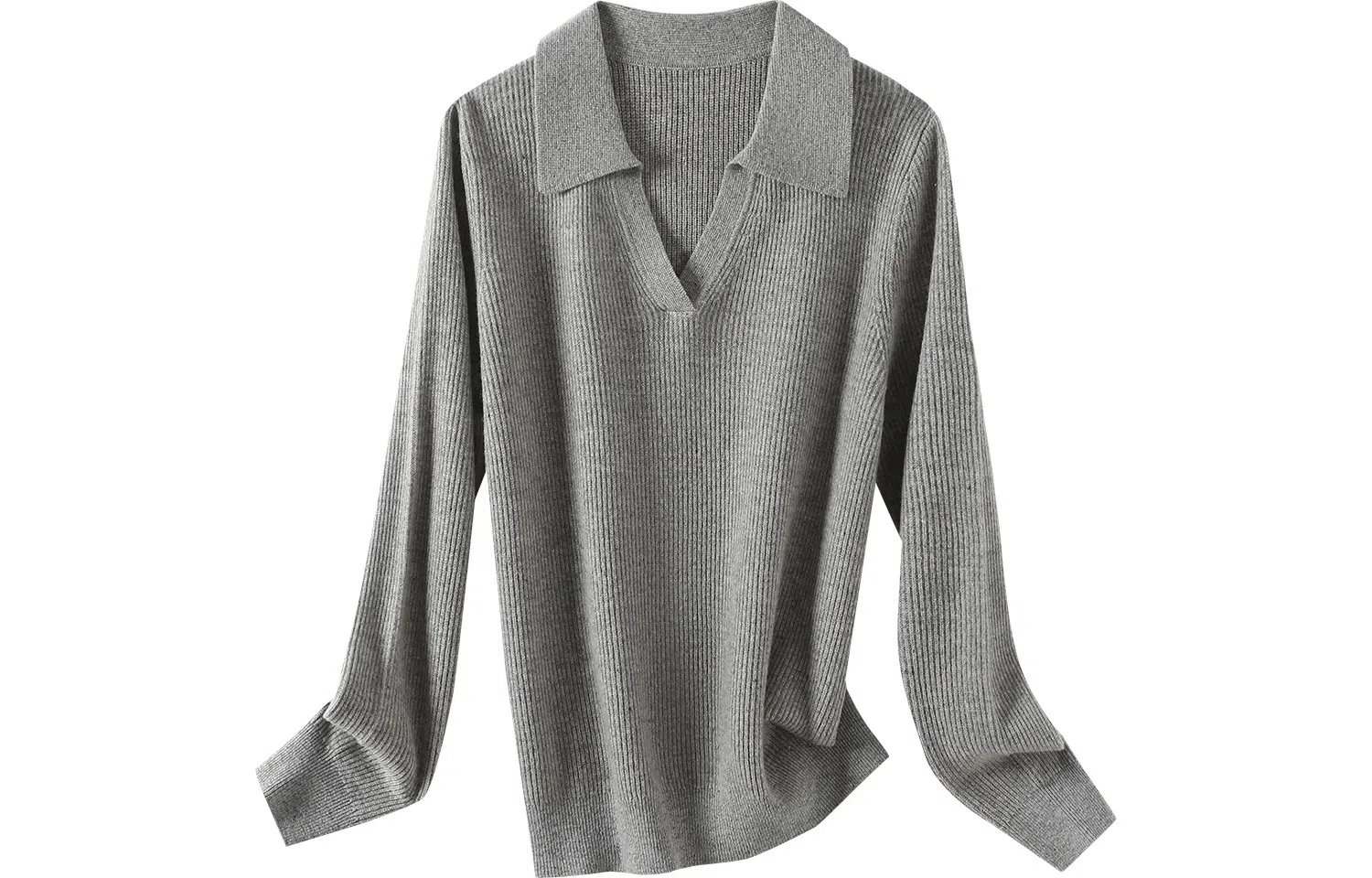 恒源祥 翻领纯色休闲长袖毛衣 女款