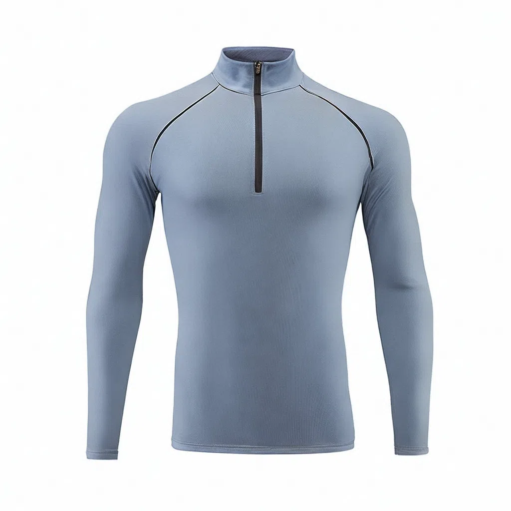 浪莎 户外长袖半拉链跑步健身衣 男款