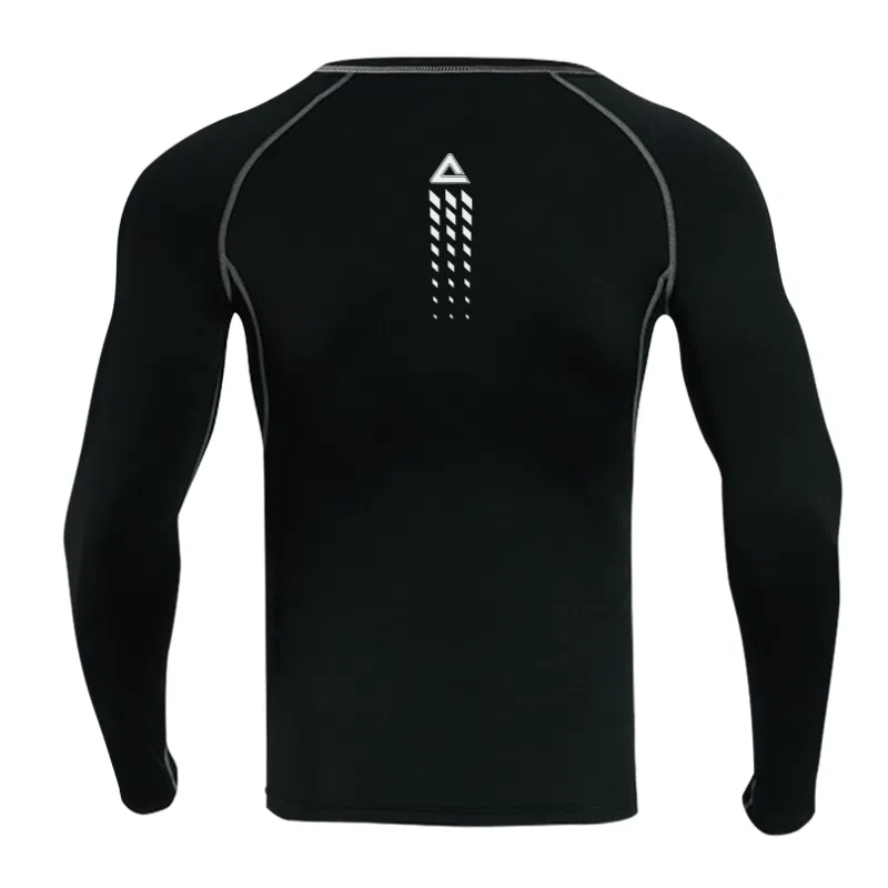 匹克 速干透气运动休闲简约圆领套头修身长袖健身衣 男女同款 黑色