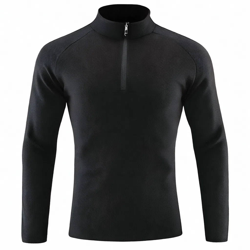 浪莎 立领长袖透气弹力纯色百搭健身衣 男款