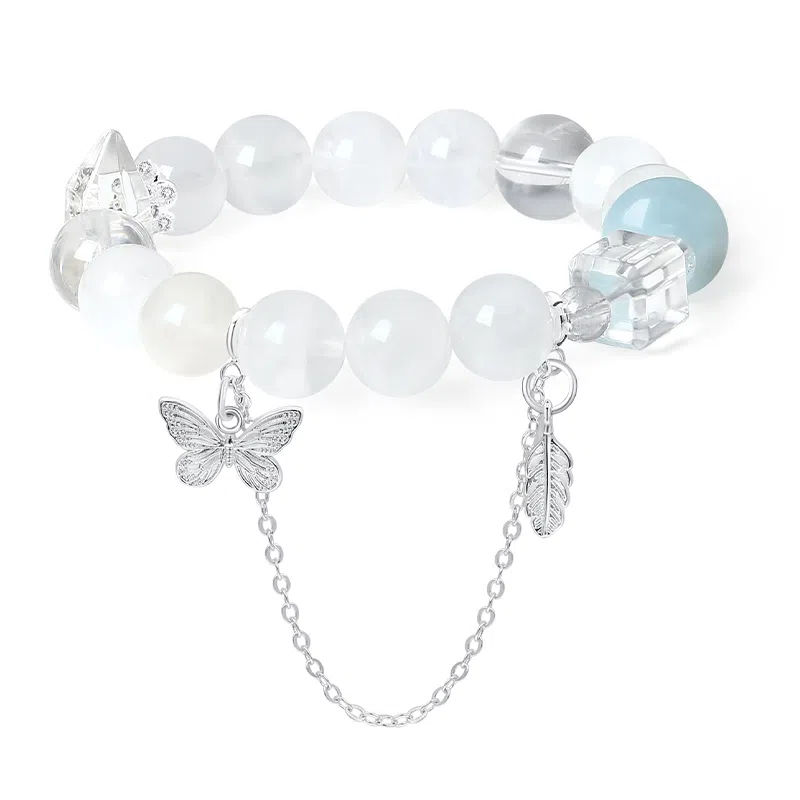 阿梵尼 庄生晓梦迷蝴蝶 梦幻可爱招桃花 旺人缘浪漫甜蜜百搭高级感 #好运天然 白水晶 手串 女款