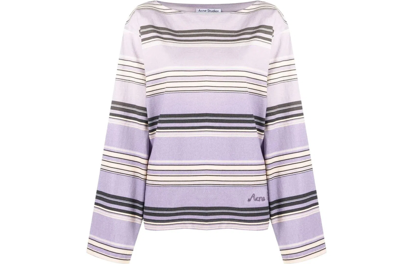 Acne Studios SS22 Crew Neck Striped Long Sleeve Tee Lavender