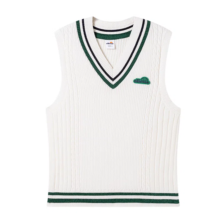 ellesse V-Neck Sleeveless Sweater Off-White