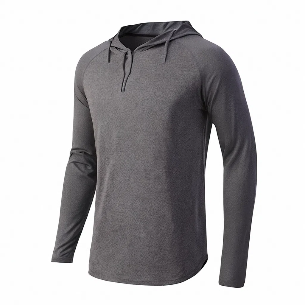 浪莎 纯色运动连帽速干衣健身衣 男款