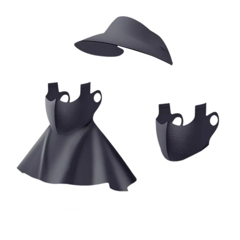 【三件套 UPF50+】 艾佳微 轻量化户外速干透气骑行运动跑步防紫外线遮全脸一体可拆卸 冰丝 防晒帽 男女同款情侣款