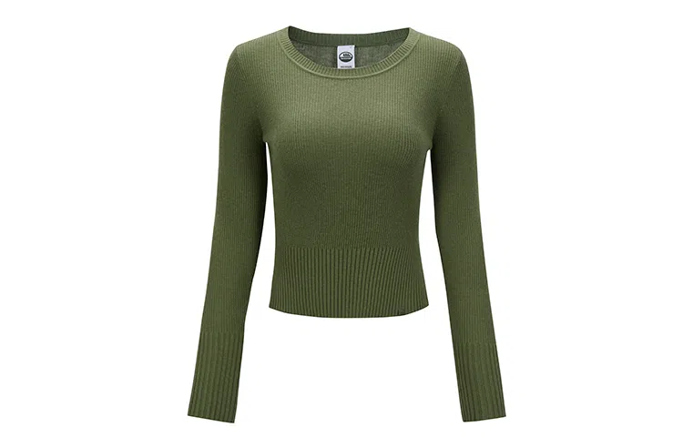 蕉下 纯色圆领休闲套头修身长袖毛衣 女款