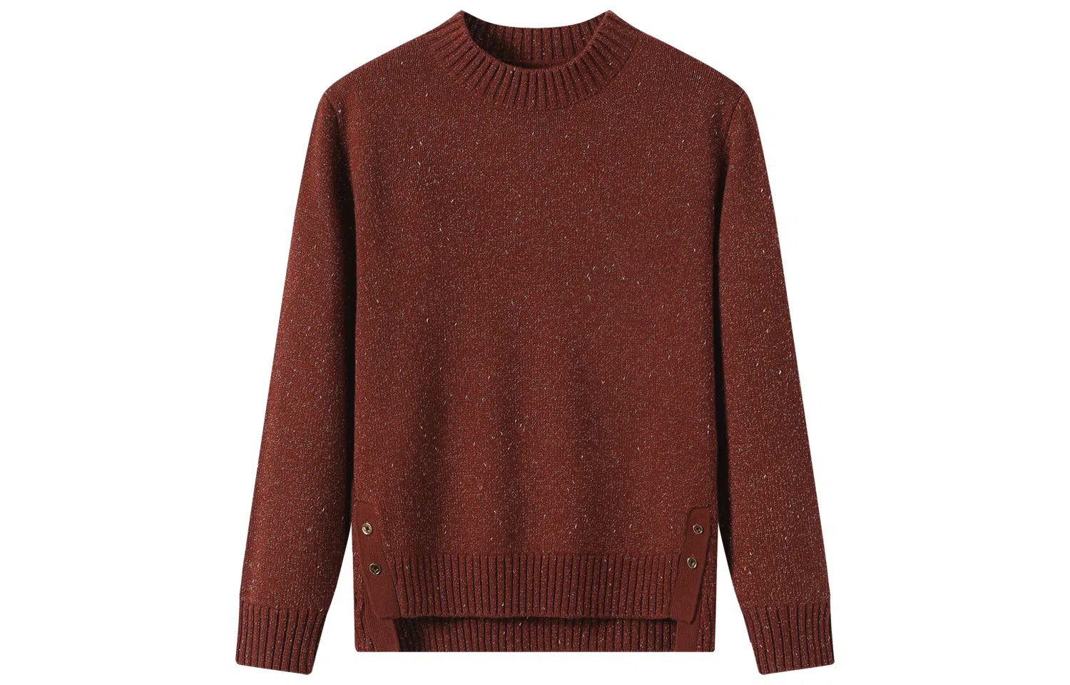 恒源祥 纯色半高领侧开叉套头长袖毛衣 女款