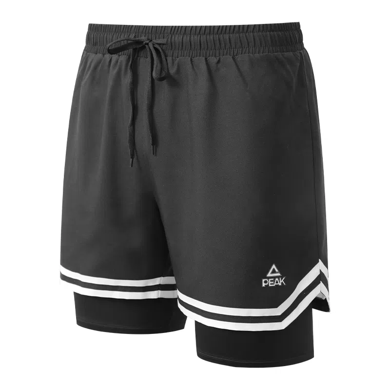 PEAK Striped Letter Print Quick-Dry Shorts