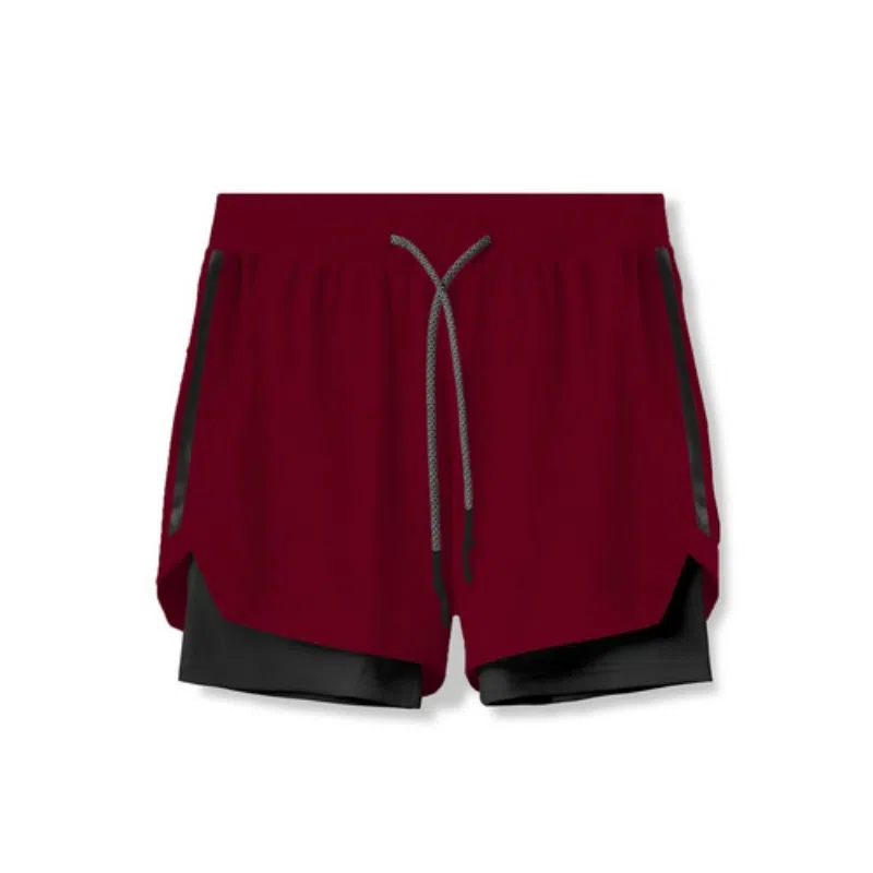 浪莎 双层运动短裤男士跑步训练梭织五分骑行裤潮流迷彩裤 骑行配套