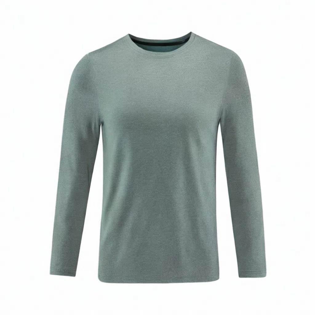 浪莎 长袖空白版网孔透气速干跑步健身衣 男款