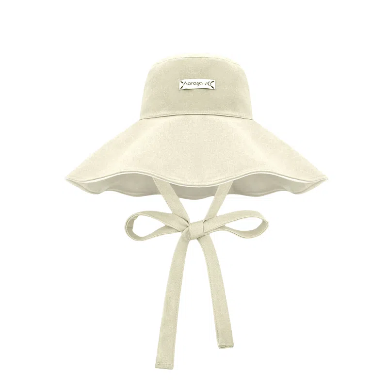 冠辉 夏季法式飘带户外休闲登山显脸小遮阳防紫外线双面遮阳渔夫帽日系休闲简约时尚加宽大帽檐 聚脂钎维 防晒帽 男女同款情侣款