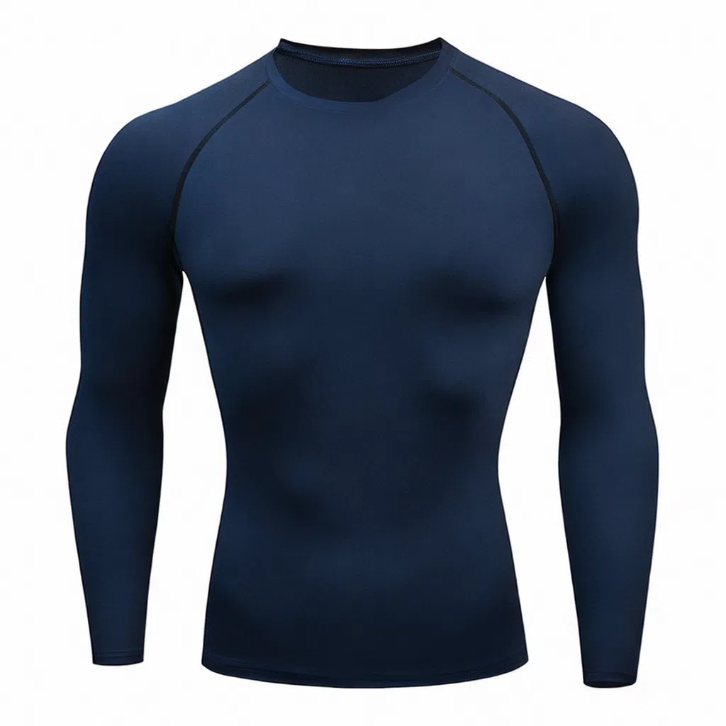 浪莎 运动长袖弹力紧身户外网球运动训练跑步健身衣 男款