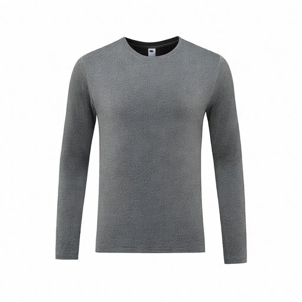 浪莎 运动长袖简约圆领纯色百搭健身衣 男款