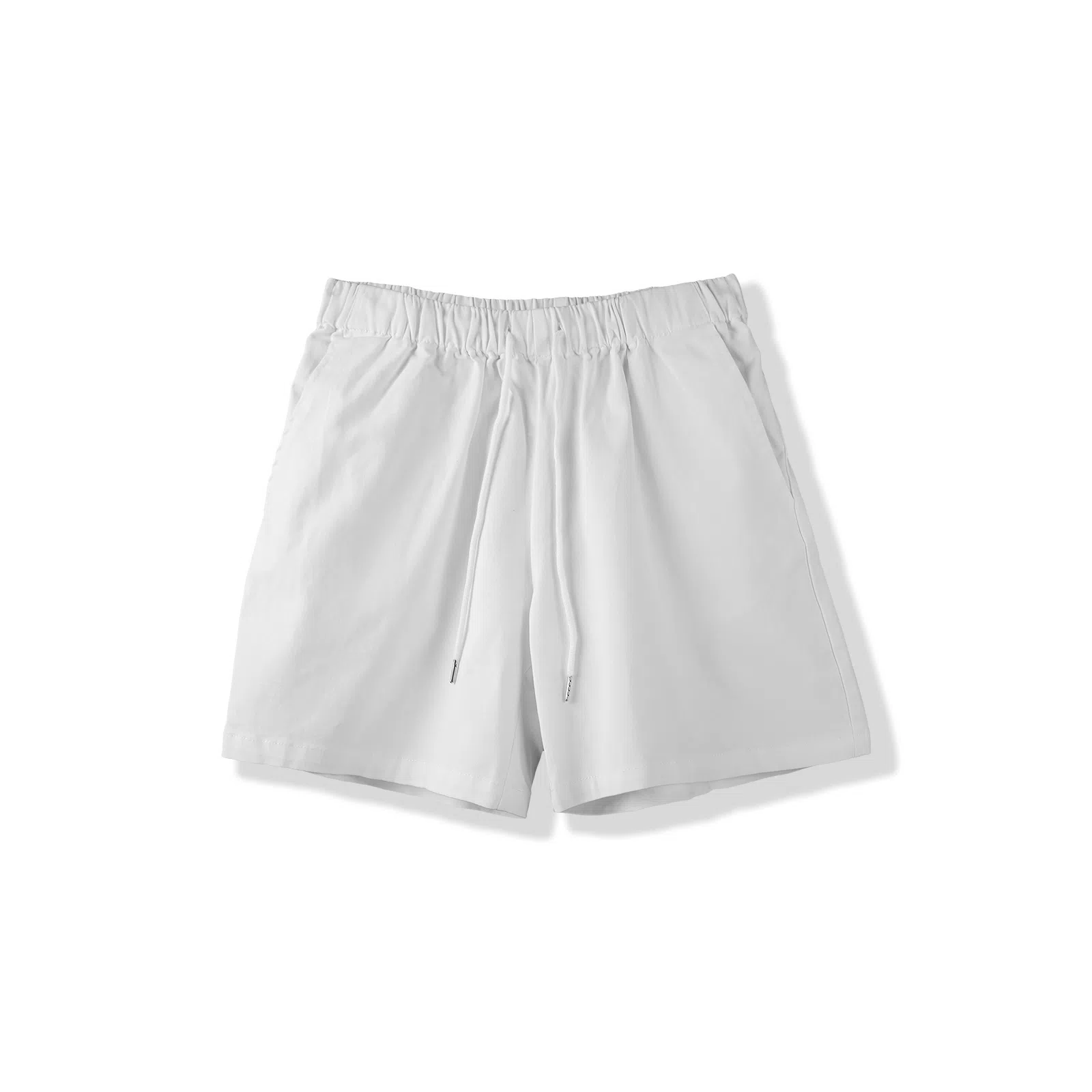 我是大卫 日系百搭速干运动纯色简约宽松休闲短裤 男女同款 白色