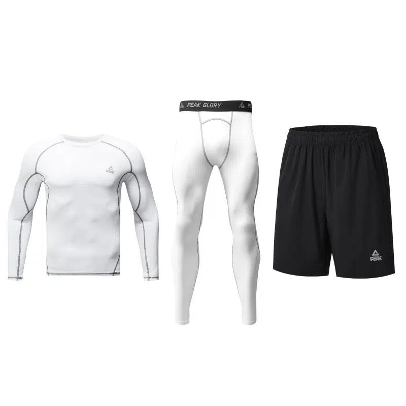 匹克 运动速干透气圆领套头上衣高弹紧身塑形训练跑步篮球瑜伽骑行健身套装 男女同款