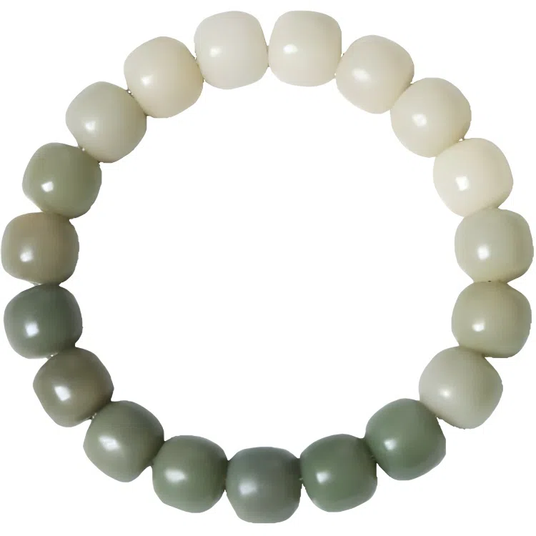 【静心安神】 色菲尔 渐变绿绕指柔文玩佛珠手持盘玩 菩提根 手串 男女同款情侣款