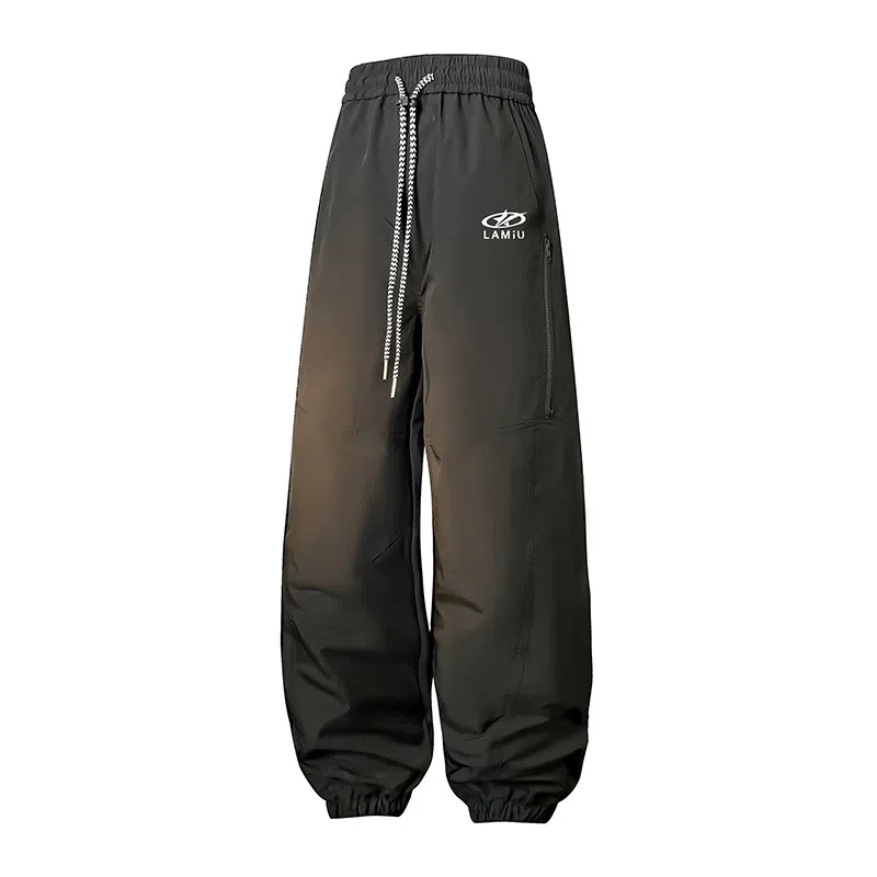 兰缪 基础款纯色宽松系带直筒垂感日常户外运动穿搭休闲裤 男女同款