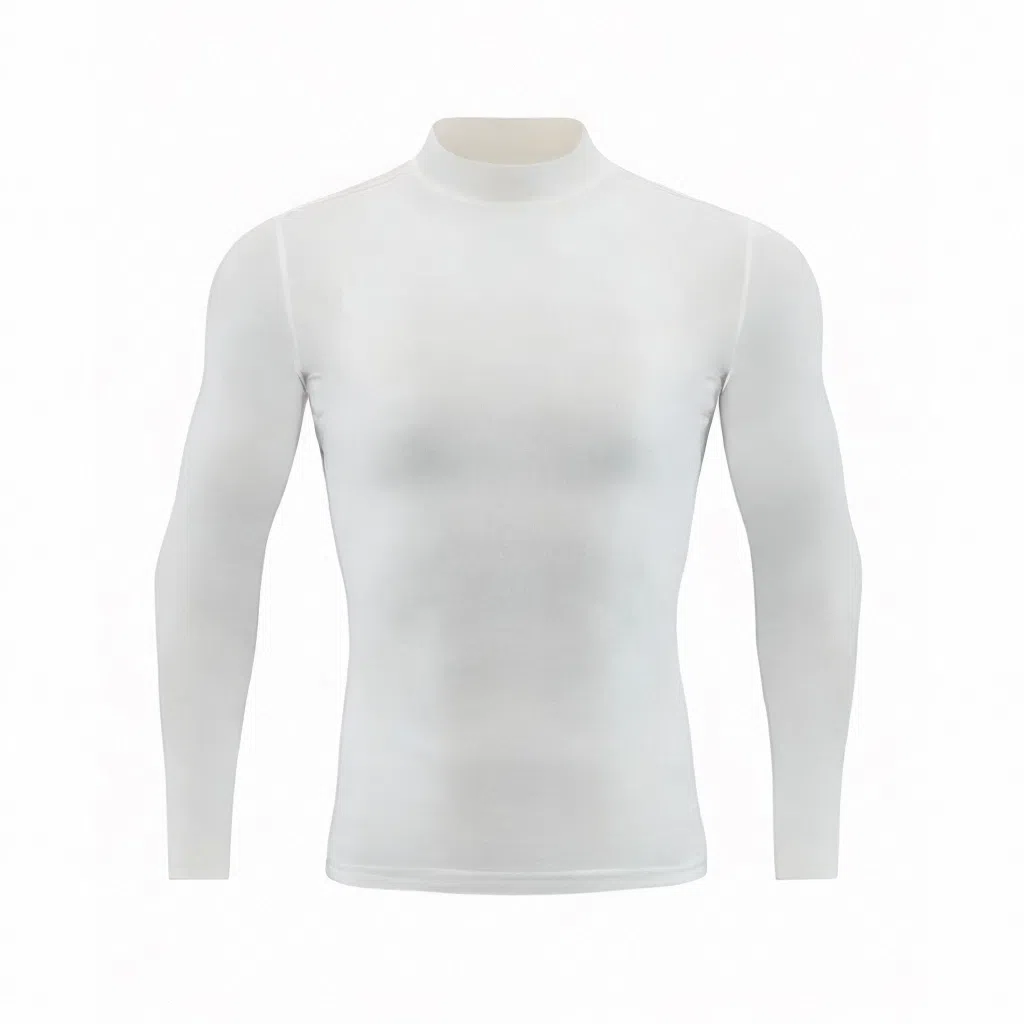 浪莎 半高领速干跑步长袖健身衣 男款