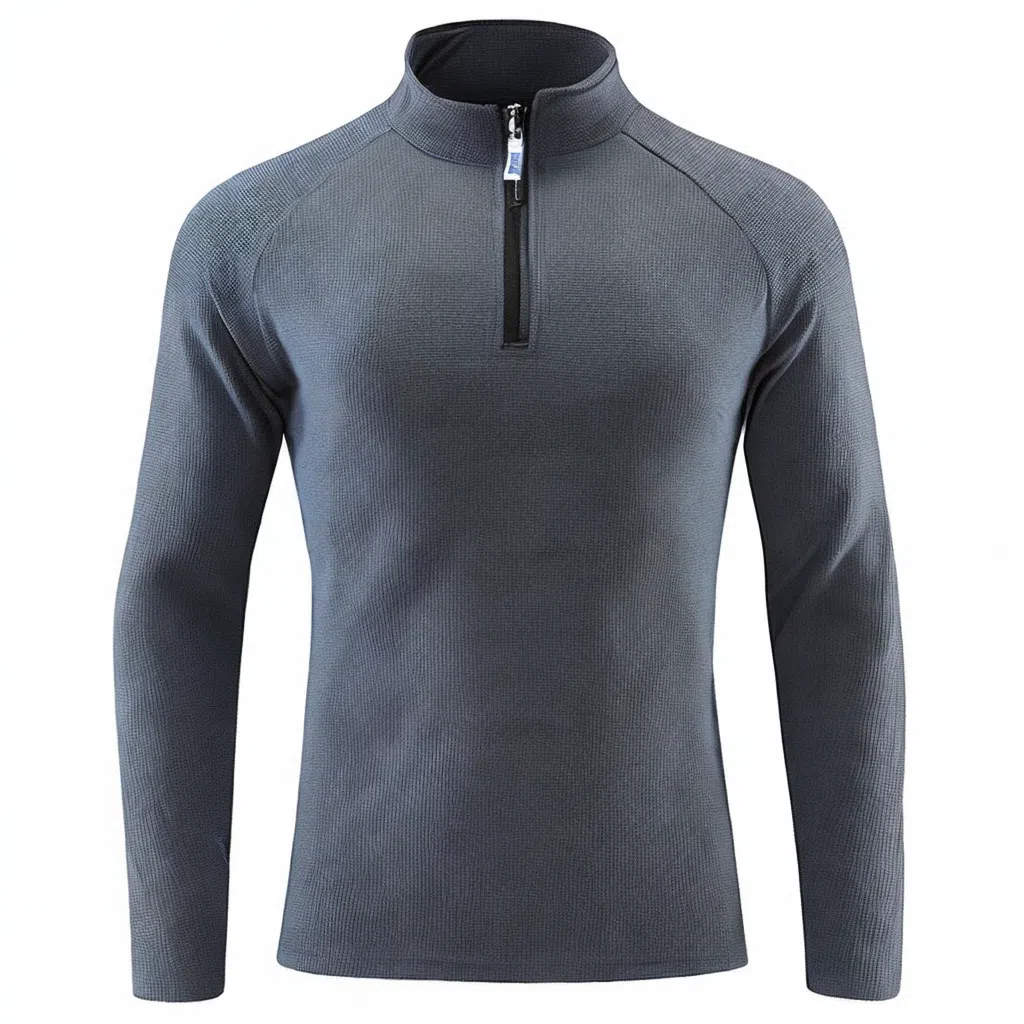 浪莎 立领长袖弹力户外纯色百搭健身衣 男款