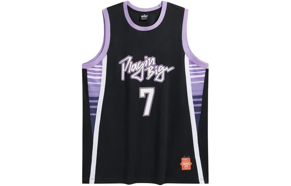 特步 宽松撞色上衣实战短袖篮球背心 男款