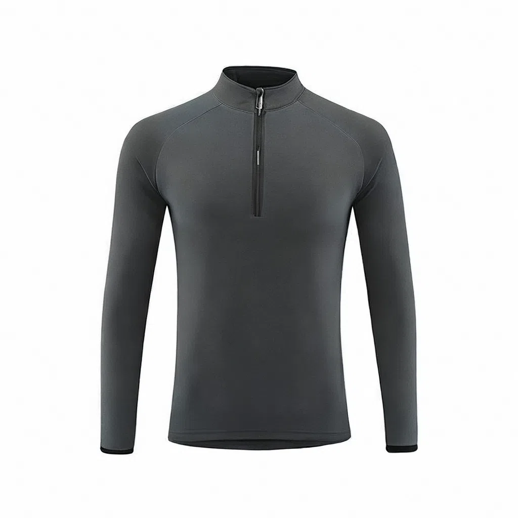 浪莎 运动半拉链立领长袖健身衣 男款