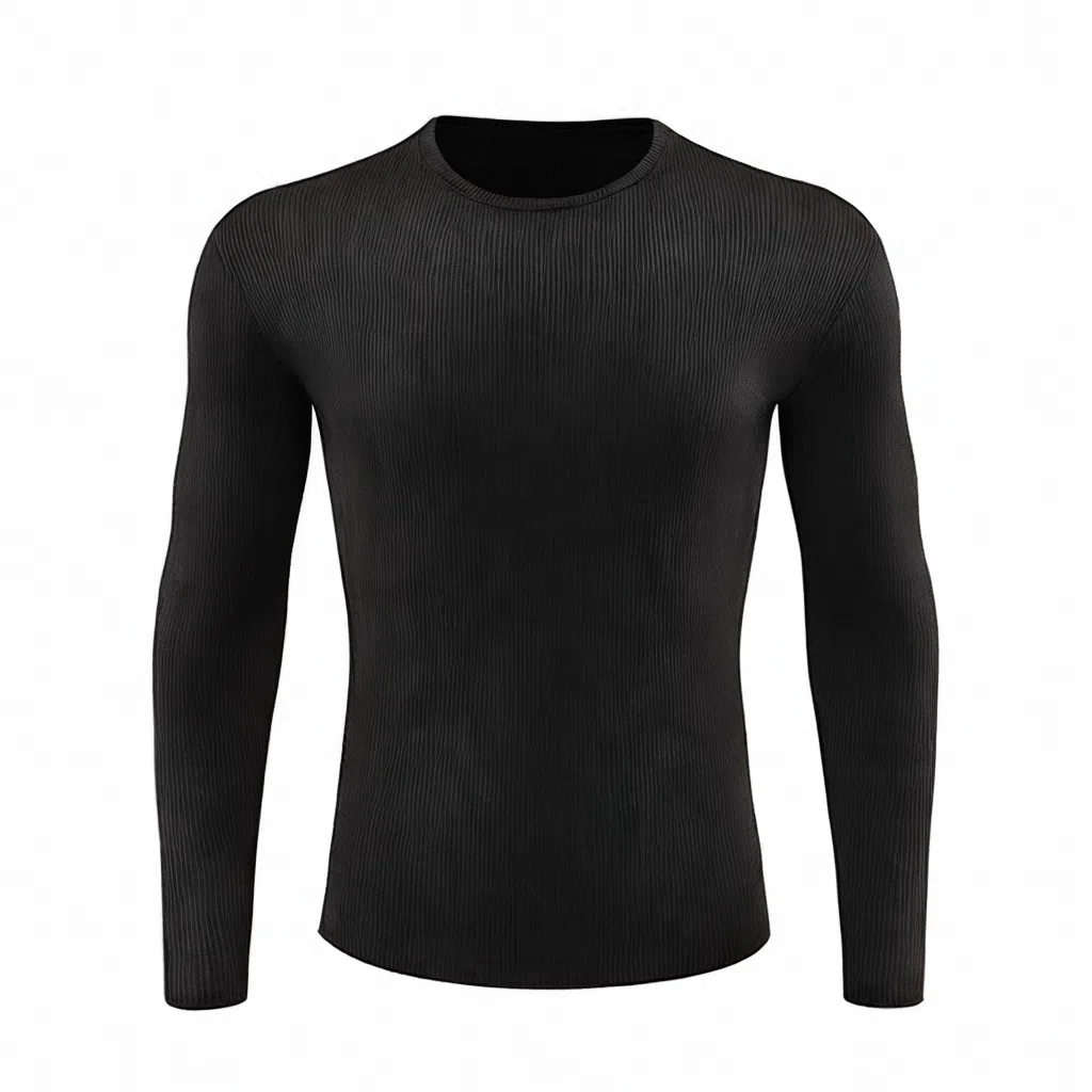 浪莎 户外运动速干透气修身长袖健身衣 男款