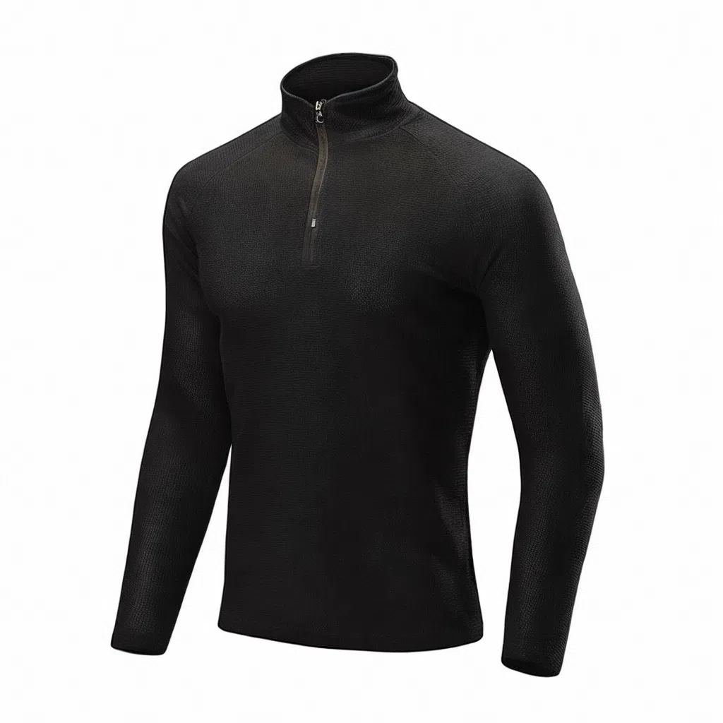 浪莎 速干运动上衣半拉链立领长袖健身衣 男款