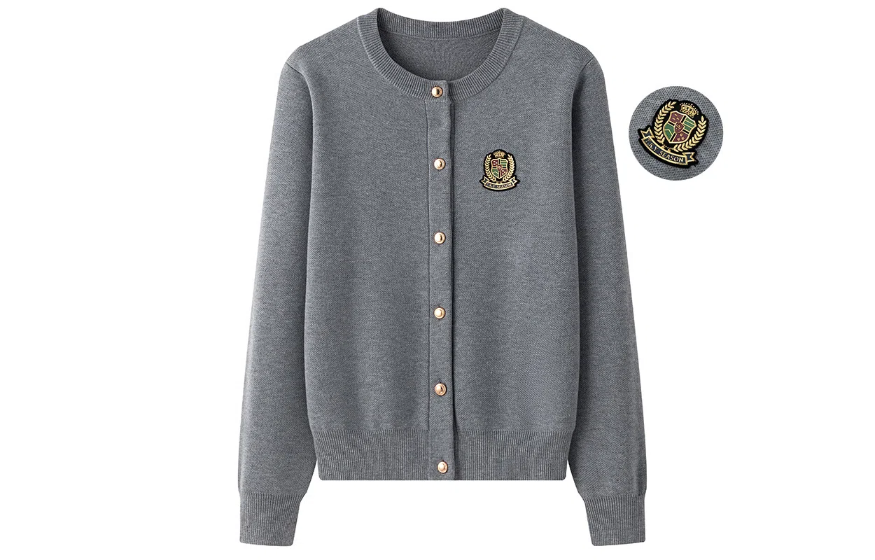 东鲸岁时记 学院风韩系收腰松弛感小个子舒适毛衣 女款 灰色