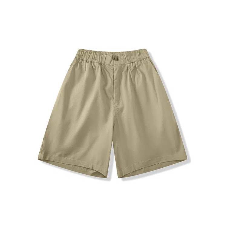 我是大卫 夏季高街潮流潮牌纯色直筒宽松港风百搭五分休闲短裤 男款 卡其色