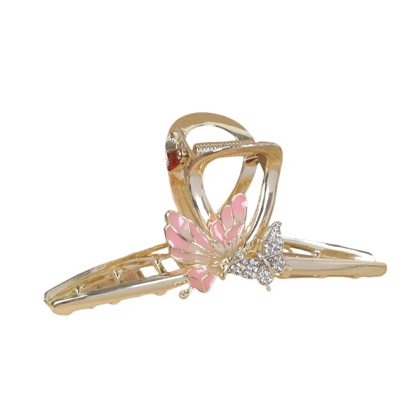 彤彤兔 高级感蝴蝶抓夹大号发量多设计感小众气质后脑勺盘发鲨鱼夹金属 合金 发夹 女款