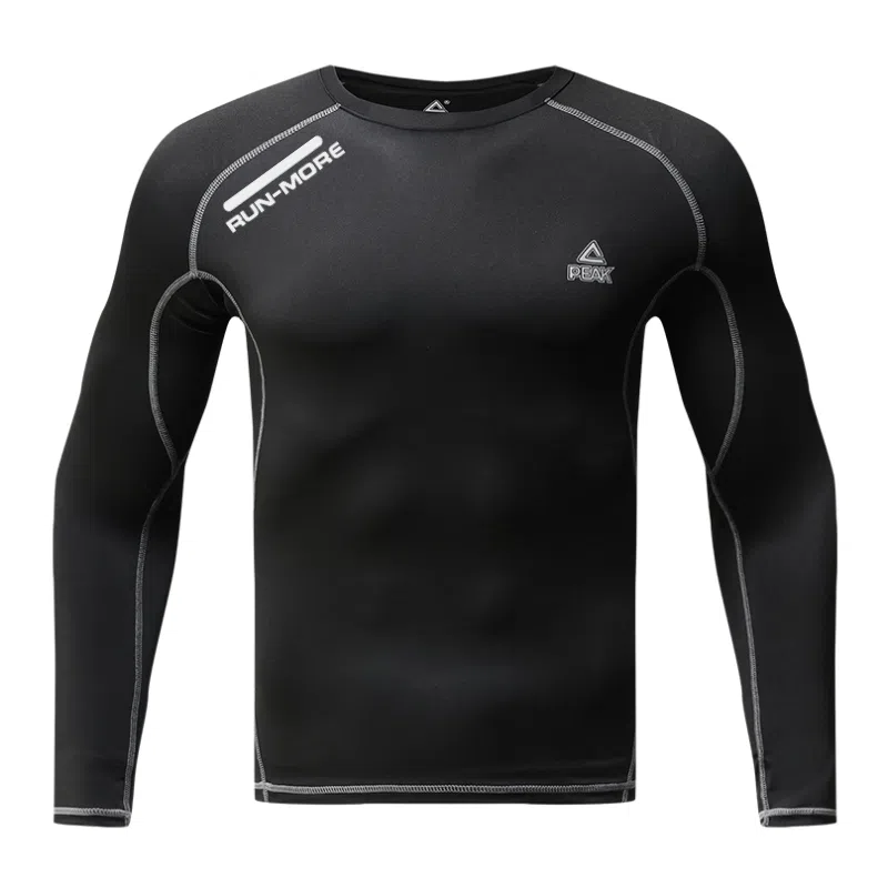 匹克 速干透气运动训练散热高弹跑步瑜伽健身衣 男女同款 黑色