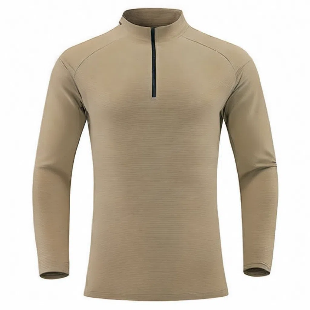 浪莎 户外长袖运动速干立领半拉链健身衣 男款
