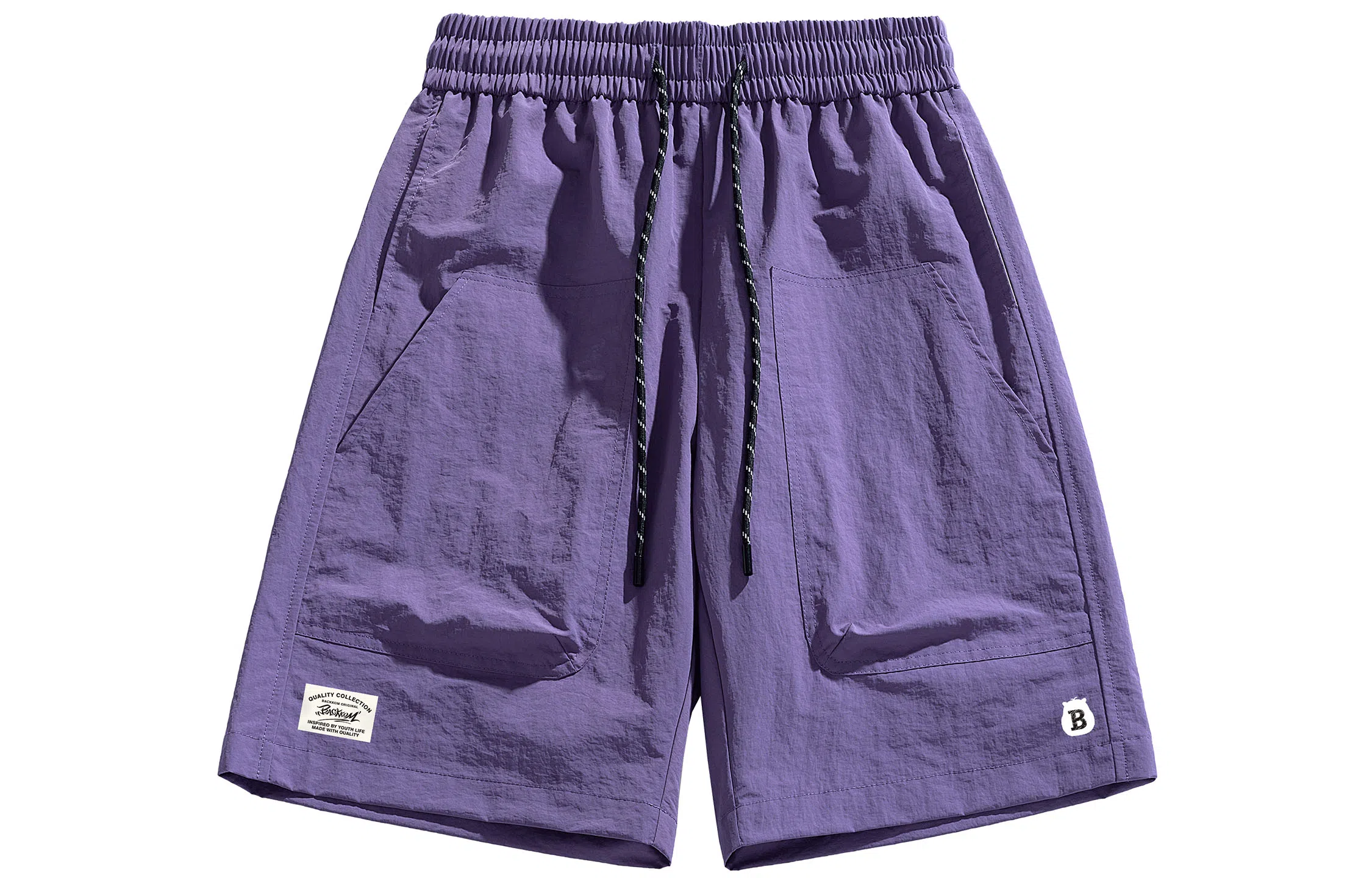 大卫贝肯 美式街头基础款百搭宽松抽绳速干户外工装五分休闲短裤 男女同款