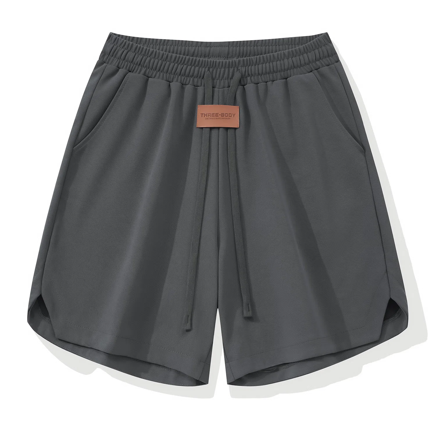 三体 问题系列  简约纯色基础百搭宽松直筒松紧系绳美式复古高街潮牌时尚舒适学生多巴胺个性薄款跑步健身休闲短裤 男女同款