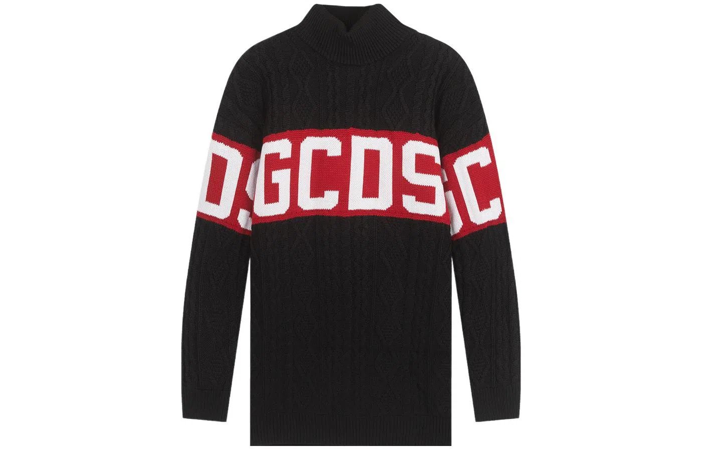 GCDS FW22 Logo Turtleneck Sweater Black